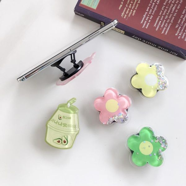 cell phone mounts & holders cat claw cartoon quicksand liquid lovely kids holder portable bracket adjustable folding stander for xiao